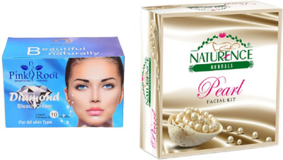 

Pink Root DIAMOND BLEACH 250G WITH NATURENCE PEARL KIT 15G(Set of 2)