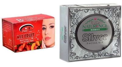 

Pink Root MIX FRUIT BLEACH 250G WITH NATURENCE SILVER KIT 15G(Set of 2)