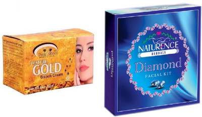 Pink Root GOLD BLEACH 250G WITH NATURENCE DIAMOND KIT 15G(Set of 2)