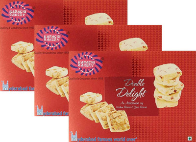 

Karachi Bakery Red Double Delight Fruit Biscuit with Cashew, 400g (Pack of 3)(400 g, Pack of 3)