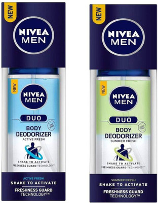 

Nivea MEN DUO SUMMER FRESH BODY DEODORIZER 100 ML+MEN DUO ACTIVE FRESH BODY DEODORIZER 100 ML Deodorant Spray - For Men & Women(100 ml, Pack of 2)