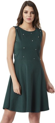 Miss Chase Women Skater Green Dress