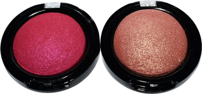 Platinum Professional 3D Waterproof Eyeshadow For Woman (Peachy Orange, Rosy Pink) 16 g(Multi)