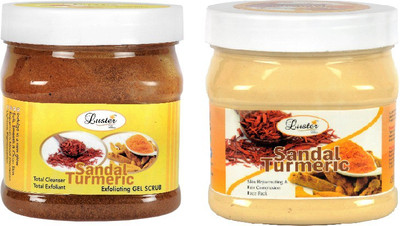 

Luster Sandal Turmeric Skin Rejuvenating & Fair Complexion Face Pack + Sandal Turmeric Exfoliating Gel Scrub ( Combo of 2 )(1000 ml)