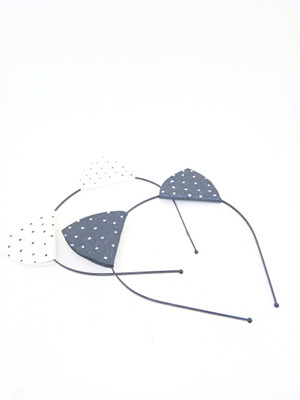 

SKD Glitter Cat Ear with Polka Dots Hairband / Headbands Hair Hoops for Daily Wearing Party & Photo Props Combo Head Band(Black, White)