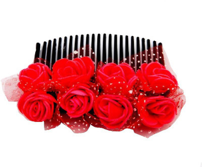 

Sanjog Vintage Style Red 8 Flower Comb For Wedding/Party Hair Clip(Red)