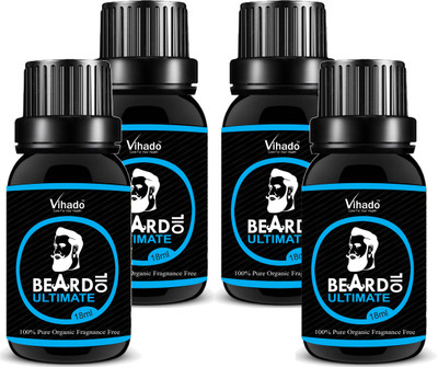 

VIHADO Ultimate Beard Oil for Beard Growth and Beard Thickening 100% Original Made From Essential Oil etc. Combo of 4 Each 18ml Hair Oil(72 ml)