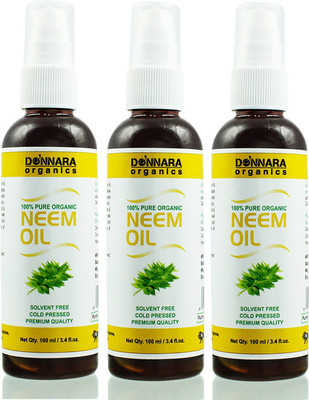 

Donnara Organics Premium Neem oil- 100% Pure & Natural Combo pack of 3 bottles of 100 ml(300 ml) Hair Oil(300 ml)
