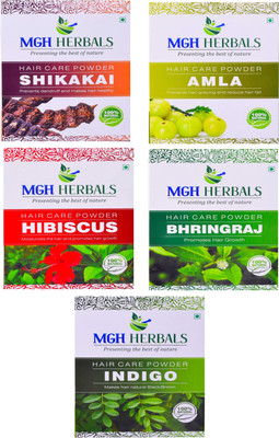 

MGH Herbals Shikakai, Amla, Hibiscus, Bhingraj & Indigo Leaf (Pack of 5)(500 g)