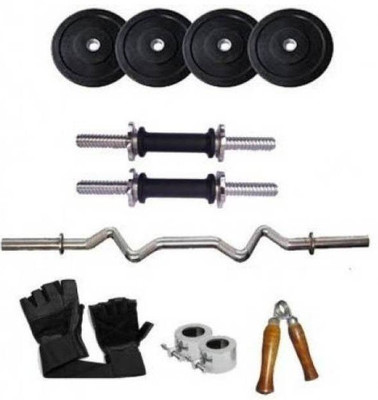 

Monika Sports 4 plates of 2kg each +curl rod + dumbell rods+ hand grip + gym golves Gym & Fitness Kit