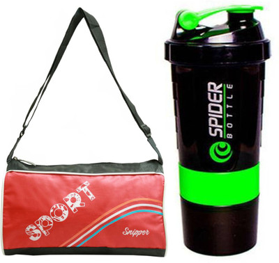 

Snipper Combo of Sport Bag Red And Green Spider Shaker Gym & Fitness Kit