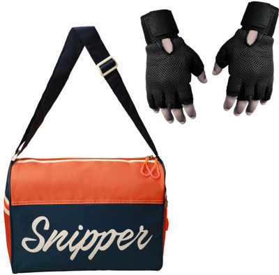 

Snipper Combo of Orange Tomy bag and Black Gloves Gym & Fitness Kit