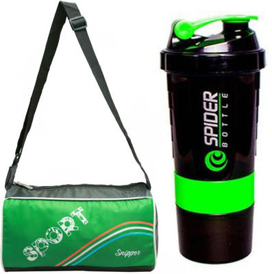 

Snipper Combo of Sport Bag Green And Green Spider shaker Gym & Fitness Kit