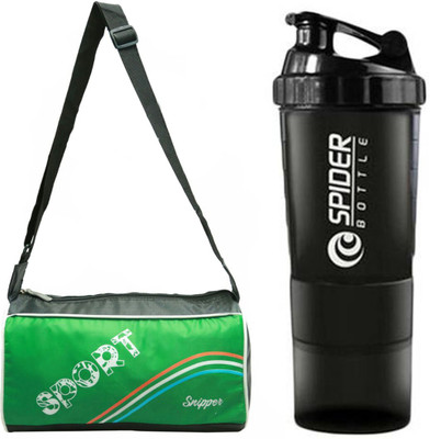 

Snipper Combo of Sport Bag Green And Black Spider shaker Gym & Fitness Kit