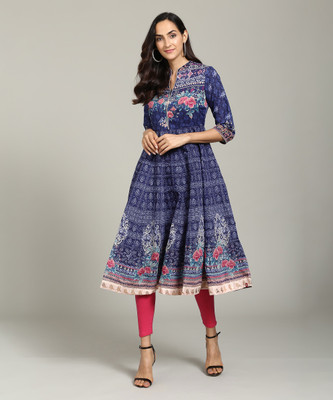 biba-women-printed-flared-kurtablue-1