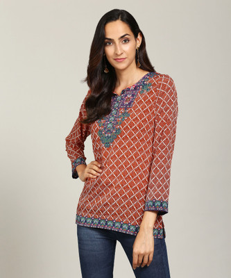 biba-women-printed-straight-kurtared-1