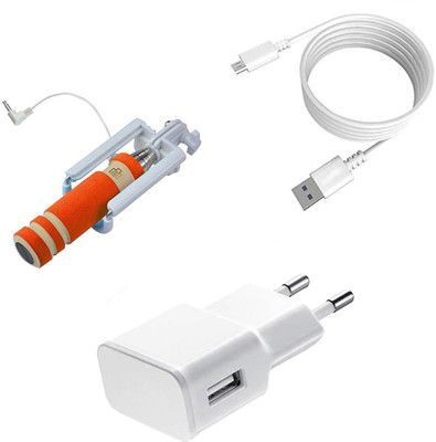 SARVIN Wall Charger Accessory Combo for Micromax Spark 4G Prime(White)