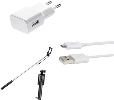 DAKRON Wall Charger Accessory Combo for Asus Zenfone 4 Selfie Dual Camera(White)