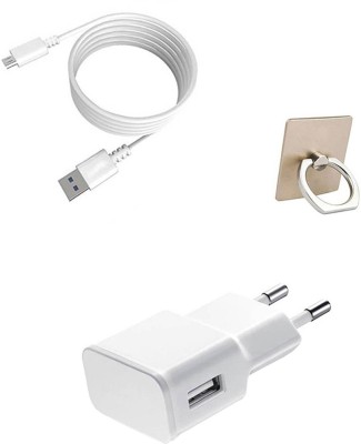 DAKRON Wall Charger Accessory Combo for Micromax Spark 4G Prime(White)
