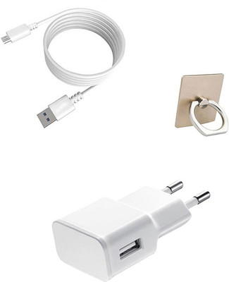 DAKRON Wall Charger Accessory Combo for Micromax Spark 4G Prime(White)