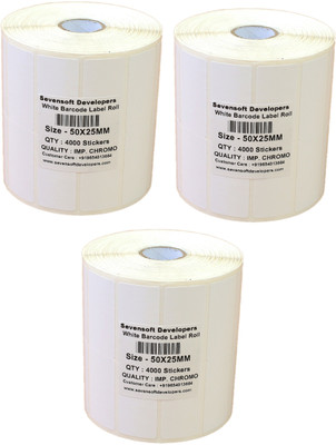 

Sevensoft Developers 50X25MM Barcode Label Set of 3 Self-adhesive Paper Label(White)
