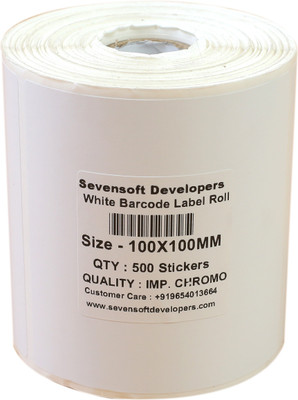 

Sevensoft Developers 100X100MM Barcode Label (4X4 INCH) Self-adhesive Paper Label(White)