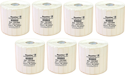 

Royaltec 33X15MM Barcode Label Set of 7 Self-adhesive Paper Label(White)