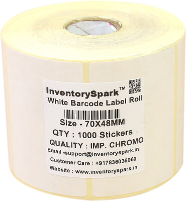 

InventorySpark 70X48MM Barcode Label Self-adhesive Paper Label(White)