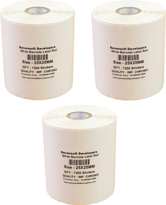 

Sevensoft Developers 25X25MM Barcode Label Set of 3 Self-adhesive Paper Label(White)