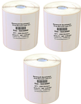 

Sevensoft Developers 50X38MM Barcode Label Set of 3 Self-adhesive Paper Label(White)