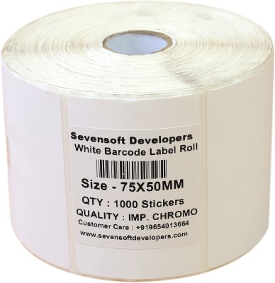 

Sevensoft Developers 75X50MM Barcode Label (3X2 INCH) Self-adhesive Paper Label(White)