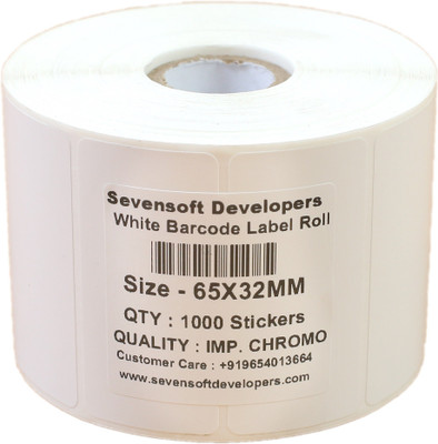 

Sevensoft Developers 65X32MM Barcode Label (2.6X1.3 INCH) Self-adhesive Paper Label(White)