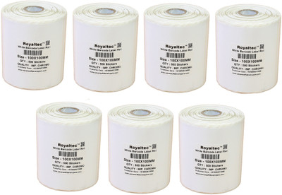 

Royaltec 100X100MM Barcode Label Set of 7 Self-adhesive Paper Label(White)