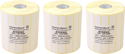 

InventorySpark 25X15MM Barcode Label Pack of 3 Self-adhesive Paper Label(White)