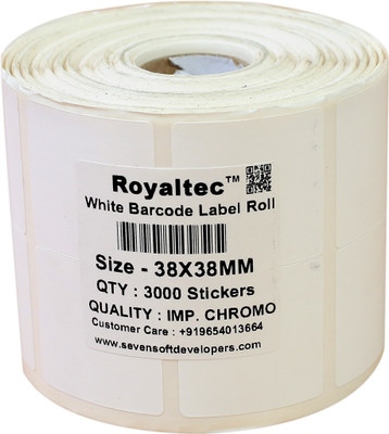 

Royaltec 38X38MM Barcode Label (1.5X1.5 INCH) Self-adhesive Paper Label(White)