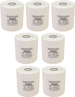 

Sevensoft Developers 100X50MM Barcode Label Set of 7 Self-adhesive Paper Label(White)