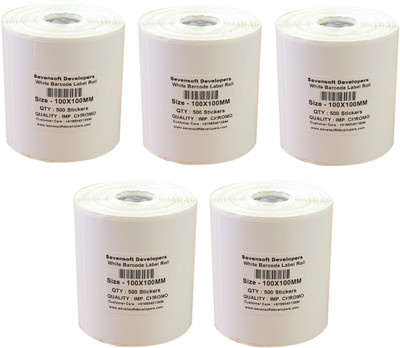 

Sevensoft Developers 100X100MM Barcode Label Set of 5 Self-adhesive Paper Label(White)