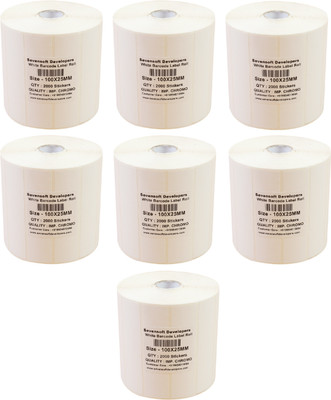 

Sevensoft Developers 100X25MM Barcode Label Set of 7 Self-adhesive Paper Label(White)