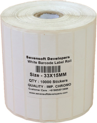 

Sevensoft Developers 33X15MM Barcode Label (1.3X0.6 INCH) Self-adhesive Paper Label(White)