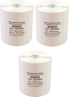 

Sevensoft Developers 50X30MM Barcode Label Set of 3 Self-adhesive Paper Label(White)
