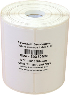 

Sevensoft Developers 50X50MM Barcode Label (2X2 INCH) Self-adhesive Paper Label(White)