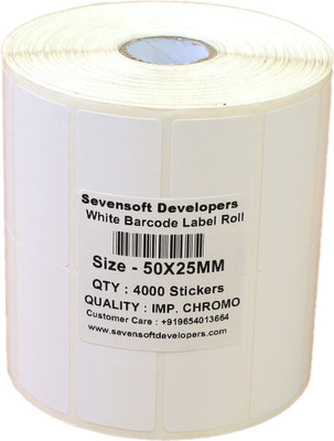 

Sevensoft Developers 50X25MM Barcode Label (2X1 INCH) Self-adhesive Paper Label(White)