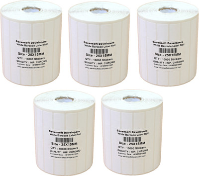 

Sevensoft Developers 25X15MM Barcode Label Set of 5 Self-adhesive Paper Label(White)