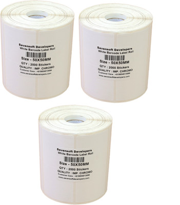 

Sevensoft Developers 50X50MM Barcode Label Set of 3 Self-adhesive Paper Label(White)