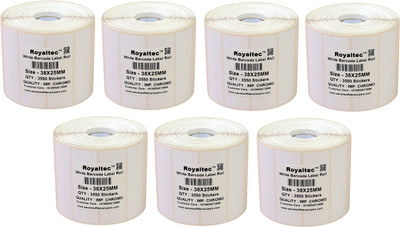 

Royaltec 38X25MM Barcode Label Set of 7 Self-adhesive Paper Label(White)