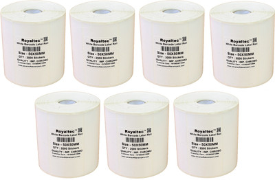 

Royaltec 50X50MM Barcode Label Set of 7 Self-adhesive Paper Label(White)