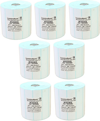 

InventorySpark 50X25MM Barcode Roll Pack of 7 Self-adhesive Paper Label(White)