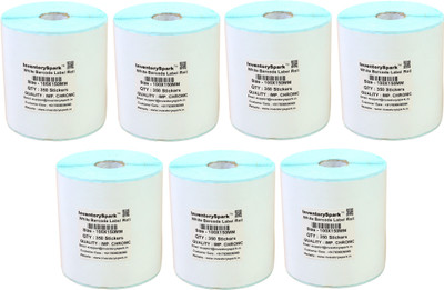

Inventoryspark 100X150MM Barcode Roll Pack of 7 Self-adhesive Paper Label(White)