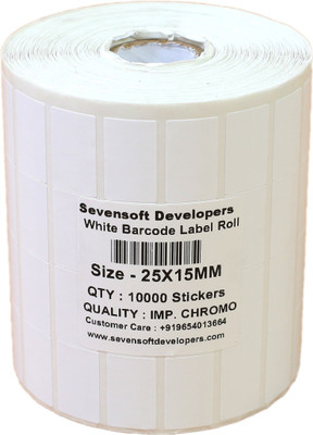 

Sevensoft Developers 25X15MM Barcode Label (1X0.6 INCH) Self-adhesive Paper Label(White)