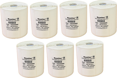 

Royaltec 100X50MM Barcode Label Set of 7 Self-adhesive Paper Label(White)